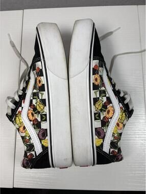Vans Old Skool  Shoe Sneaker Poppy Floral Black Women 7.5/Men 6